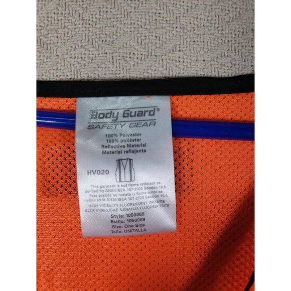 Body Guard Vest Unisex One Size Orange Sleeveless 100% Polyester Safety Gear - Picture 3 of 7